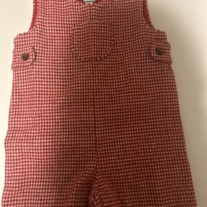 Classic Red Houndstooth Kids Overalls